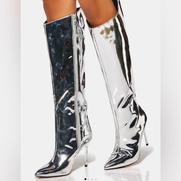 Shoes - Metallic Stiletto Knee High Boots | Trendy Fall Winter Must Have